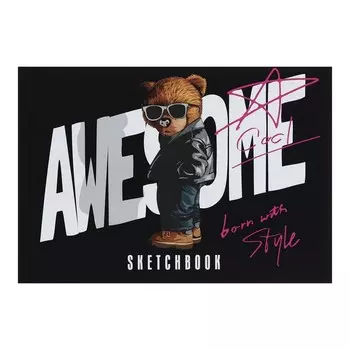 Скетчбук А5, 40 листов на склейке по короткой стороне "На стиле", обложка мелованный картон, блок 100 г/м