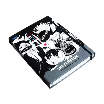 Скетчбук А5, 80+50 листов на гребне "АНИМЕ", твёрдая обложка, с клапаном, на резинке, блок 100 г/м2