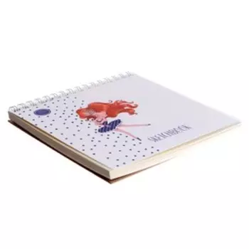 Скетчбук А6+, 40 листов на гребне "Балерина", обложка мелованный картон, жёсткая подложка, блок 100 г/м²