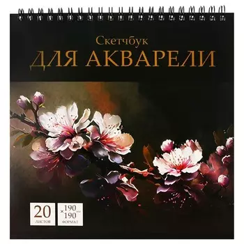 Скетчбук для акварели Calligrata TOP, 190190 мм, 20 листов на гребне, обложка мелованный картон, жёсткая подложка, блок СПб ГОЗНАК 200 г/м
