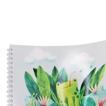 Скетчбук, квадрат 190 х 190 мм, 20 листов, на гребне, "Ква!", обложка мелованный картон, глянцевая ламинация, блок 120 г/м