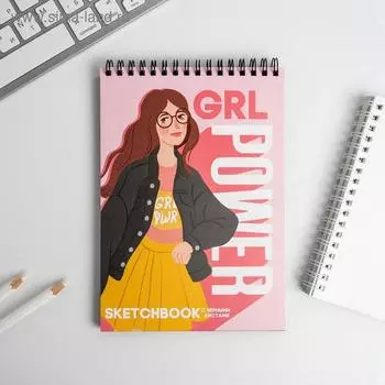 Скетчбук с черными листами GRL POWER: А5, 40 л