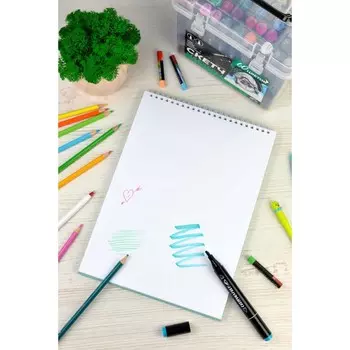 Скетчпад А4, 40 листов на гребне "МОРДАШКИ", обложка мелованная бумага, матовая ламинация, белый офсет, серый офсет, блок 80 г/м