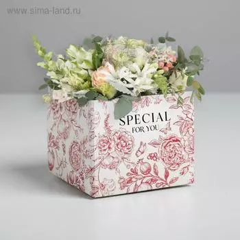 Складная коробка «Цветы», 10 × 12 × 12 см