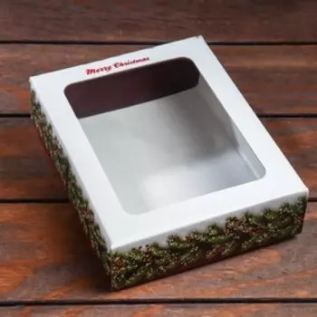 Подарочная коробка складная, новогодняя «Елки», 18155 см