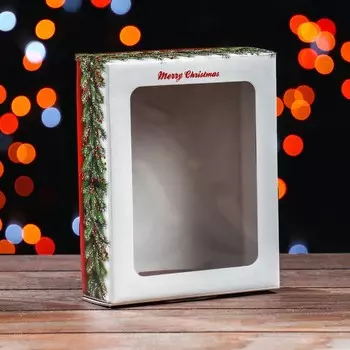 Подарочная коробка складная, новогодняя «Елки», 18155 см