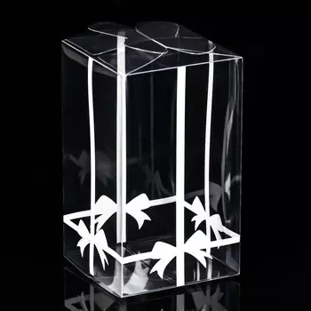 Складная прозрачная коробка из PVC, для упаковки подарков, «Бант в горошек», 1277 см