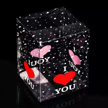 Складная прозрачная коробка из PVC, для упаковки подарков, I love you, 121215 см