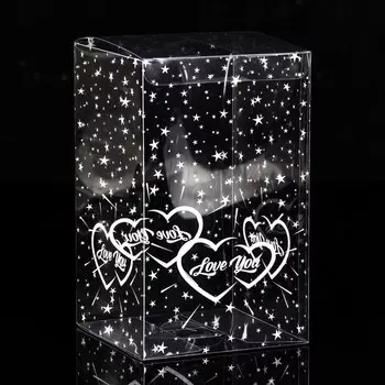 Складная прозрачная коробка из PVC, для упаковки подарков, LOVE YOU, 111118 см