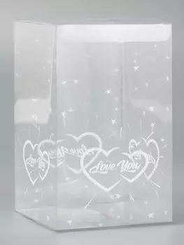 Складная коробка из PVC LOVE YOU, прозрачная с рисунком, 111118 см 5 шт.