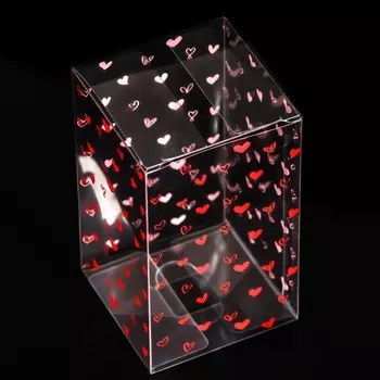 Складная прозрачная коробка из PVC, для упаковки подарков, «Сердца», 6610 см