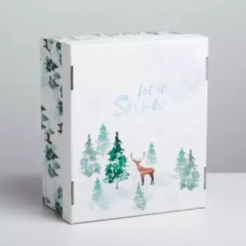 Коробка подарочная новогодняя складная «Лесная сказка», 31 х 25.5 х 16 см, Новый год