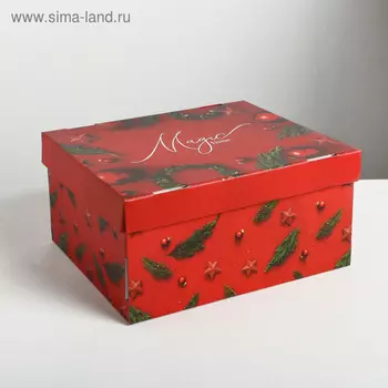Коробка подарочная новогодняя складная «Magic time», 30 х 24.5 х 15 см, Новый год