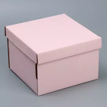 Коробка подарочная складная, упаковка, «Розовая», 22х22х15 см