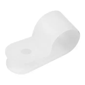 Скоба кабельная под винт REXANT 12 мм, белая, упаковка 50 шт.