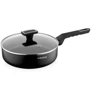 Сковорода 24 см, Vensal Velours, глубокая, с крышкой
