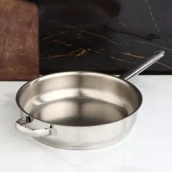 Сковорода, 3,5 л, d=28 см, с теплораспределительным слоем, металлическая крышка, металлическая ручка