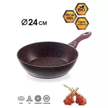 Сковорода BK-7882, d=24 см, глубокая, ручка Soft touch