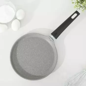 Сковорода блинная, d=22 см, пластиковая ручка, антипригарное покрытие, цвет светлый мрамор