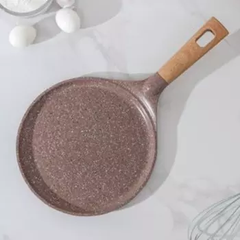 Сковорода блинная литая Pancake, d=24 см, пластиковая ручка, индукция, цвет коричневый