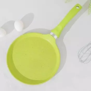 Сковорода блинная Trendy style, d=22 см, пластиковая ручка, антипригарное покрытие, цвет зелёный