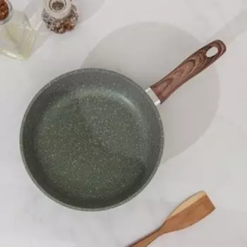 Сковорода Доляна «Форест», d=22 см, пластиковая ручка, антипригарное покрытие, цвет зелёный