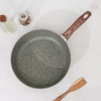 Сковорода Доляна «Форест», d=28 см, пластиковая ручка, антипригарное покрытие, цвет зелёный