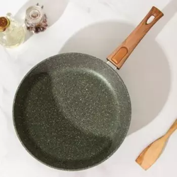 Сковорода Доляна «Форест», d=28 см, стеклянная крышка, съёмная ручка, антипригарное покрытие