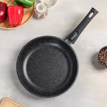 Сковорода «Гранит black Brilliant», d=26 см, антипригарное покрытие, съёмная ручка, цвет чёрный