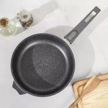 Сковорода Мечта «Гранит», d=24 см, съёмная ручка, антипригарное покрытие, алюминий, серая