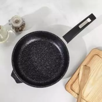 Сковорода Мечта «Гранит Star», d=22 см, пластиковая ручка, антипригарное покрытие, литой алюминий, тёмно-синяя