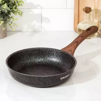 Сковорода Granit ultra, d=22 см, пластиковая ручка, антипригарное покрытие, цвет коричневый