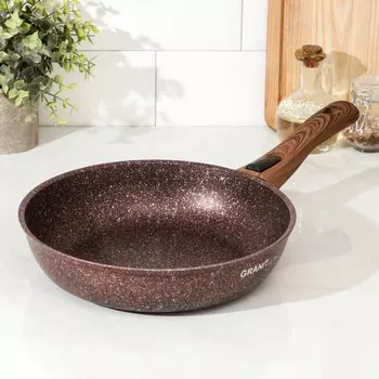 Сковорода Granit ultra, d=26 cм, съёмная ручка, антипригарное покрытие, цвет коричневый