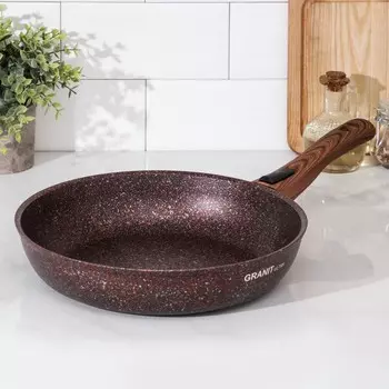 Сковорода Granit ultra, d=28 см, съёмная ручка, антипригарное покрытие, коричневая