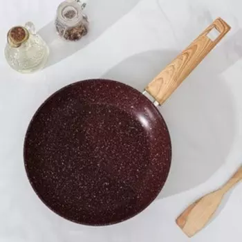Сковорода Magistro Natural. Brown, d=24 см, кованый алюминий, ручка soft-touch, антипригарное покрытие, индукция, коричневая