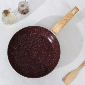 Сковорода Magistro Natural. Brown, d=26 см, кованый алюминий, ручка soft-touch, антипригарное покрытие, индукция, коричневая