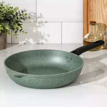 Сковорода «Мраморная», d=26 см, съёмная ручка, цвет фисташковый