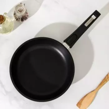 Сковорода «Престиж Брилиант», d=24 см, съёмная ручка, антипригарное покрытие, цвет чёрный