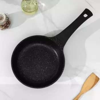 Сковорода «Серебро Induction», d=20 см, h=4,9 см, пластиковая ручка, антипригарное покрытие, индукция, цвет чёрный