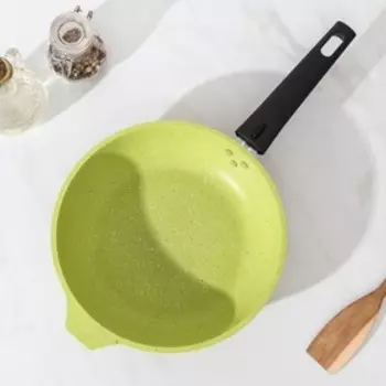 Сковорода Trendy style, d=22 см, h=6 см, съёмная ручка, антипригарное покрытие, цвет зелёный