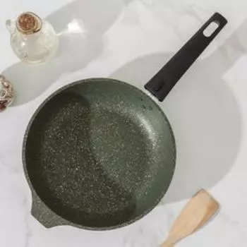 Сковорода Trendy style, d=22 см, съёмная ручка, антипригарное покрытие, цвет зелёный