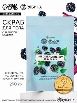 Скраб для тела соляной «Ежевика» с маслом виноградной косточки, 250 г, TROPIC BAR