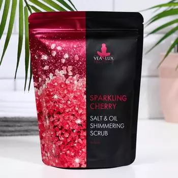 Скраб-шиммер для тела Vealux Sparkling Cherry искрящийся, с маслом вишни и экстрактом ацеролы, 200 г