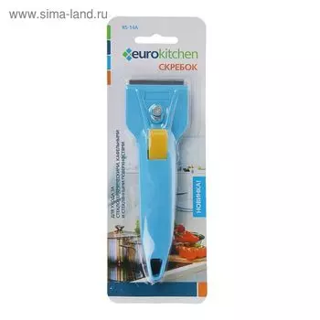 Скребок для стеклокерамических плит Euro Kitchen цвет голубой/желтый, 1 шт