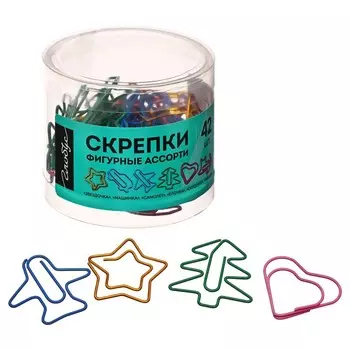 Скрепки канцелярские цветные GLOBUS "Ассорти", 28-45 мм, 42 штук