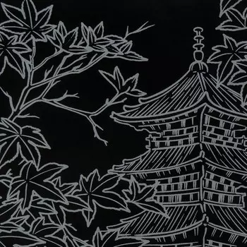 Скретчинг 18 24 см, Япония «Клен у храма»