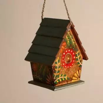 Скворечник-избушка "Цветы" 18х18х24 см