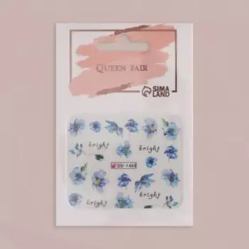 Слайдеры для ногтей «Bright», фасовка 6 шт, голубые