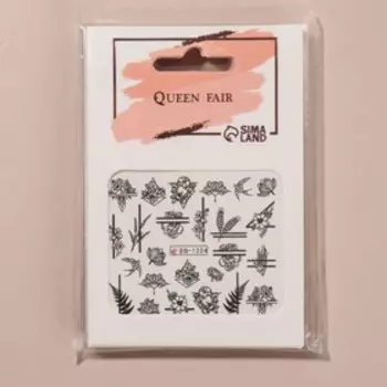 Слайдер - дизайн для ногтей «Ласточка», фасовка 6 шт, цвет чёрный