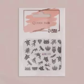 Слайдер - дизайн для ногтей «Tatoo print», фасовка 6 шт, цвет чёрный